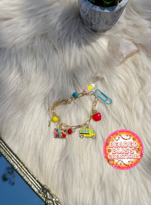 Back to school charm bracelet